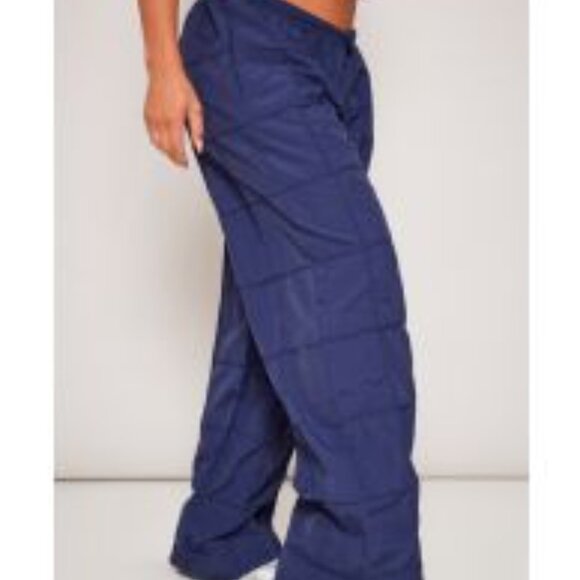 PrettyLittleThing Navy Seam Detail Toggle Waist Track Pants | US 8 | NWT - Picture 3 of 3